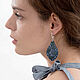 Blue Leather Earrings. Earrings. Two Starlings. My Livemaster. Фото №4