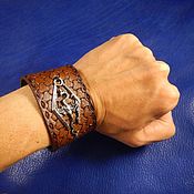 Украшения handmade. Livemaster - original item Leather bracelet Silver dragon. Handmade.