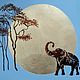Painting Africa, elephant in the savannah interior painting, Pictures, Izhevsk,  Фото №1