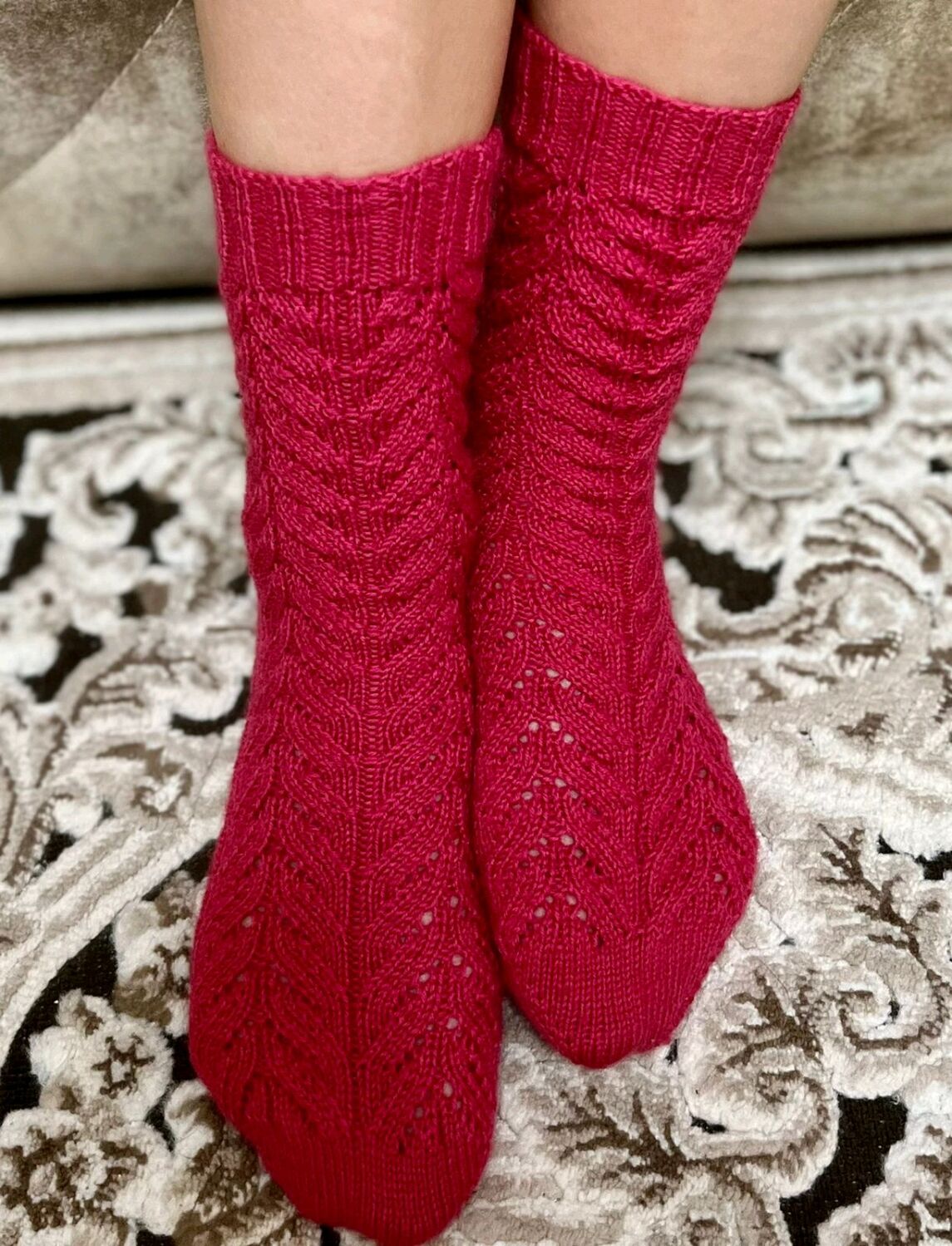 Вязаные ажурные носочки в интернет-магазине Ярмарка Мастеров по цене ...