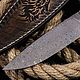 Нож охотничий из дамасской стали "Вожак". Ножи. ZLATHUNTER (ЗЛАТОУСТОВСКИЕ НОЖИ). Интернет-магазин Ярмарка Мастеров.  Фото №2