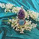Кольцо с ларимаром и чароитом. Кольца. Karma-jewelry. Ярмарка Мастеров.  Фото №5