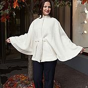 Одежда handmade. Livemaster - original item Lined coat poncho - white. Handmade.