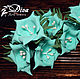 turquoise. Artificial flowers from Tamarana with white stamens. Flowers artificial. DivaArtFlowers. Online shopping on My Livemaster.  Фото №2