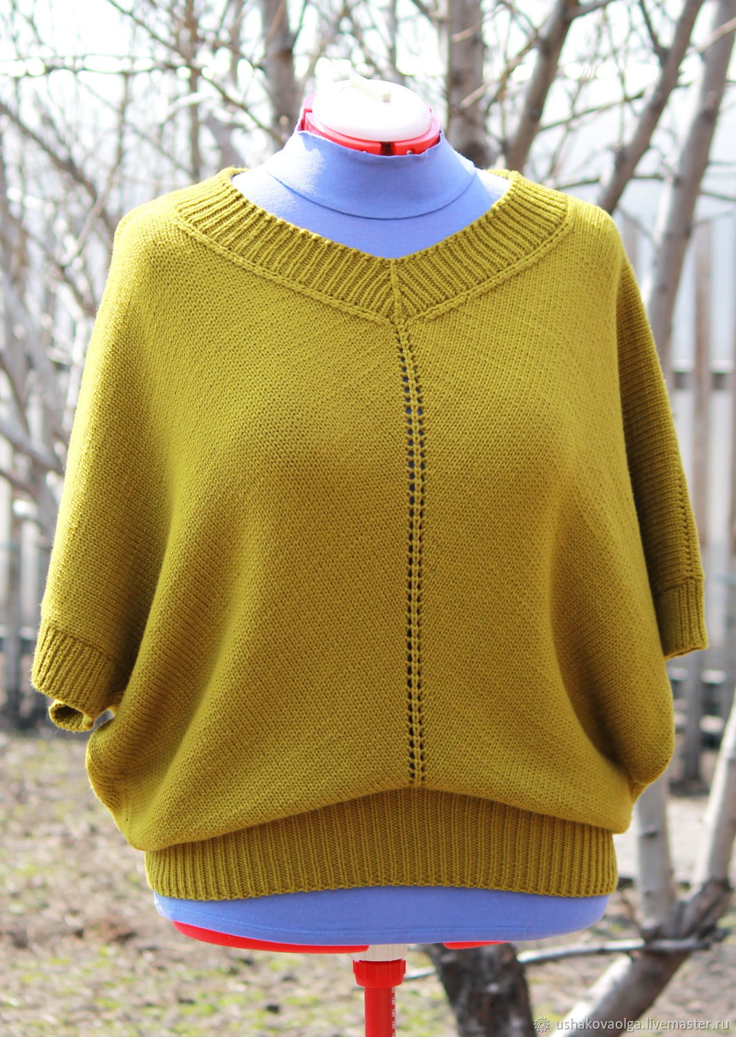 Italian Merino olive pullover, Pullover Sweaters, Mostovskoi,  Фото №1