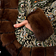Куртка из павловопосадского платка Морозко с норкой орех. Куртки. AFashion. Ярмарка Мастеров.  Фото №6
