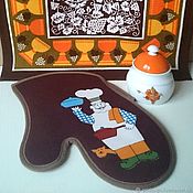 Винтаж: 80-х. Р. Скатерть-салфетка «Деревенский Дворик» с вышивкой шёлком