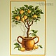 Лимонное дерево. Ручная вышивка крестом, Картины, Челябинск,  Фото №1