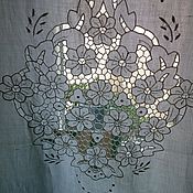 Для дома и интерьера handmade. Livemaster - original item CURTAINS: Curtains, a couple.Linen with embroidery. Italy Vintage. Handmade.