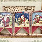 Сувениры и подарки handmade. Livemaster - original item Garland: Snowmen from 3 flags. Handmade.