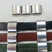 Кожаный шнур плоский 10 мм светло-серый металлик