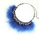 Blue Swan necklace Natural pearls leather and feathers. Necklace. ms. Decorator. My Livemaster. Фото №6