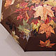 Folding umbrella with painted Autumn leaves chocolate brown machine. Umbrellas. UmbrellaFineArt. Online shopping on My Livemaster.  Фото №2