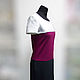 Tricolor Jersey dress - white, fuchsia, graphite. Dresses. AVS -dressshop. My Livemaster. Фото №4