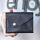 Black leather wallet with a button for bills, cards and coins, Wallets, Krasnodar,  Фото №1
