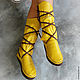 Позитивные кожаные мокасины "Yellow Sun". Мокасины. HolyCowChic. Ярмарка Мастеров.  Фото №4