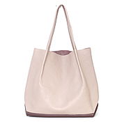 Сумки и аксессуары handmade. Livemaster - original item Shopper Bag Leather Pink Tote Shoulder Bag. Handmade.