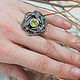 Silver ring 'Swallows' with natural chrysolite. Ring. Unusual Gemstone Jewelry. My Livemaster. Фото №6