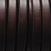 Кожаный шнур плоский 5 мм серо-синий