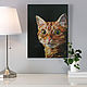 Oil painting red cat on black background on canvas. Pictures. Yulia Berseneva ColoredCatsArt. My Livemaster. Фото №5