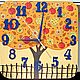 Часы настенные Сказочное дерево (Лето - Осень). Часы классические. Волшебное время (ClockShop) Юля ♌. Интернет-магазин Ярмарка Мастеров.  Фото №2
