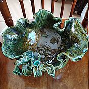 Oval ceramic bowl Malachite.2800