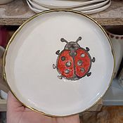 Посуда handmade. Livemaster - original item A plate with ladybug. Handmade.