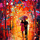 Oil painting Autumn love. Bright gold and my very favorite painting!
