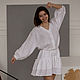 Order Vasilisa white linen dress with bat-style sleeves. molinialife. Livemaster. . Dresses Фото №3