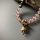 Заказать Бусы женские клубничный кварц и обсидиан. Snow Jewelry. Ярмарка Мастеров. . Чокер Фото №3