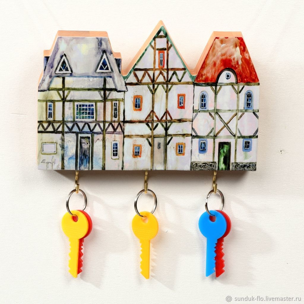 Wooden Key Holder Small Alpine Houses On Livemaster Entrance Hall Handmade Livemaster Wooden Key Holder Small Alpine Houses