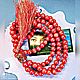 Wonderful, bright coral amulet prayer beads 108 beads with brush, Rosary, Novosibirsk,  Фото №1