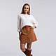 Юбка-трапеция из итальян.замши (золотисто-коричневый) look 1637. Юбки. Дарья (LadyLook). Интернет-магазин Ярмарка Мастеров.  Фото №2