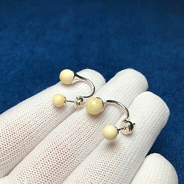 Украшения ручной работы. Ярмарка Мастеров - ручная работа Серьги янтарь. Handmade.