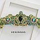 Imperial soutache bracelet, in green and gold color. Bead bracelet. VeninnaS. My Livemaster. Фото №4
