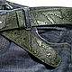 Green Leather Belt. Straps. Two Starlings. Интернет-магазин Ярмарка Мастеров.  Фото №2