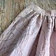 Long pink linen skirt with roses. Skirts. ZanKa. My Livemaster. Фото №4