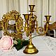 Vintage brass candelabra-candle holder, France, Vintage candlesticks, Trier,  Фото №1