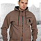 Men's zip-up hoodie with pockets, brown bear hoodie. Sweatshirts for men. Lara (EnigmaStyle). Online shopping on My Livemaster.  Фото №2