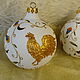 Christmas ball with painting the Golden Cockerel, Christmas decorations, Moscow,  Фото №1
