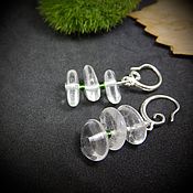 Украшения ручной работы. Ярмарка Мастеров - ручная работа Pendientes de Hielo verde (rhinestone, perlas). Handmade.