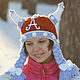 Hat winter warm fun funny 'Viking' for girls with braids, Caps, Ekaterinburg,  Фото №1
