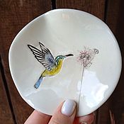 Для дома и интерьера handmade. Livemaster - original item Saucer colored Bird. Handmade.