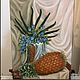 Oil painting blue soft pink pineapple linen tulle. Artwork. elviramaistruk. Online shopping on My Livemaster.  Фото №2