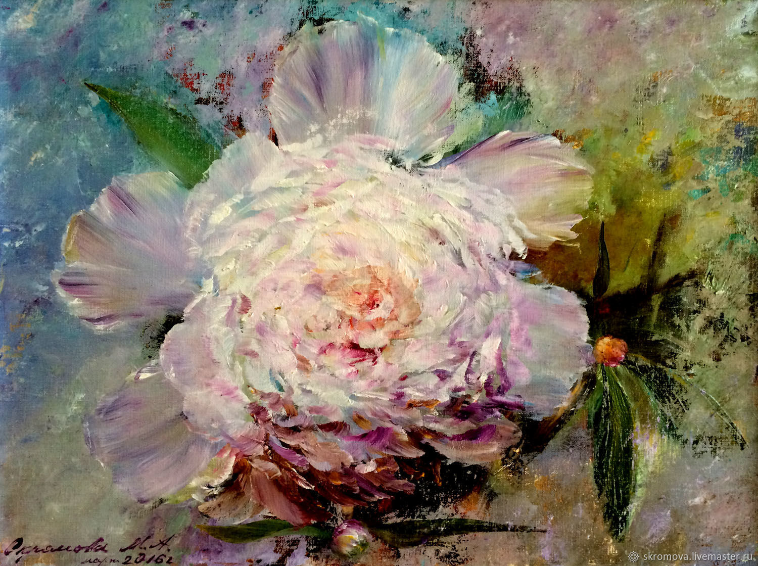 Oil painting peony Flower, Pictures, Moscow,  Фото №1