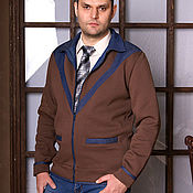 Мужская одежда handmade. Livemaster - original item Men`s warm jacket with zipper, casual jacket brown. Handmade.