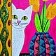 Подарочные картины кошки. Картины. Handmade & Art от Ксении Кот. Интернет-магазин Ярмарка Мастеров.  Фото №2
