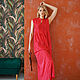 Summer red Polka Dot Maxi dress, flowing viscose dress. Dresses. mozaika-rus. My Livemaster. Фото №5