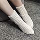  Белые вязаные носочки "Совушки". Носки. Socks from Lana. Интернет-магазин Ярмарка Мастеров.  Фото №2