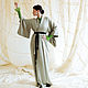 Светло-зелёное кимоно, 100% шелк ринзу, из Японии, Халаты, Санкт-Петербург,  Фото №1